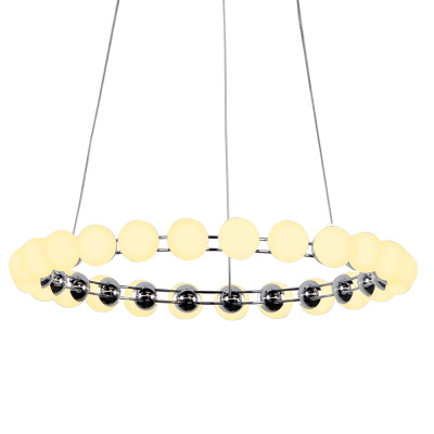 Люстра светодиодная кольцевая с круглыми плафонами белого цвета PEARLS Suspension 48