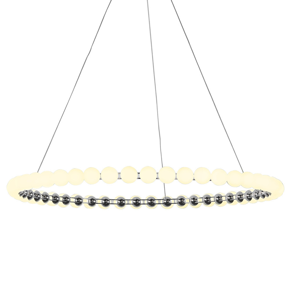 Люстра светодиодная кольцевая с круглыми плафонами белого цвета PEARLS Suspension 80