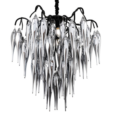 Люстра со стеклянными подвесками дымчатого цвета Ambre Glass Chandelier 70