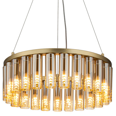 Люстра со стеклянными цилиндрическими плафонами Luminous Cylinders Amber Round
