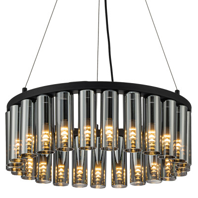 Люстра со стеклянными цилиндрическими плафонами Luminous Cylinders Smoky Round