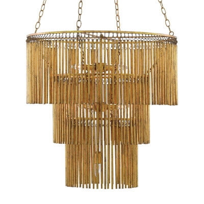 Люстра трёхъярусная золотого цвета Metal Tentacles