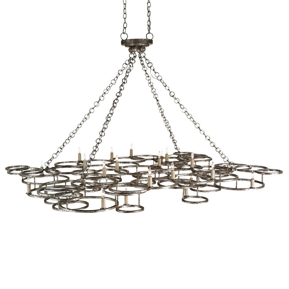 Люстра фигурная многоярусная из круглых элементов Round Metal Element