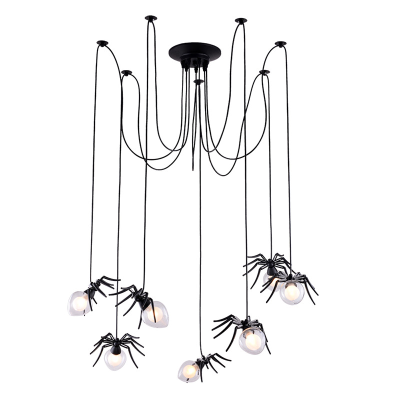 Люстра черная Паук Spiders lamp 7