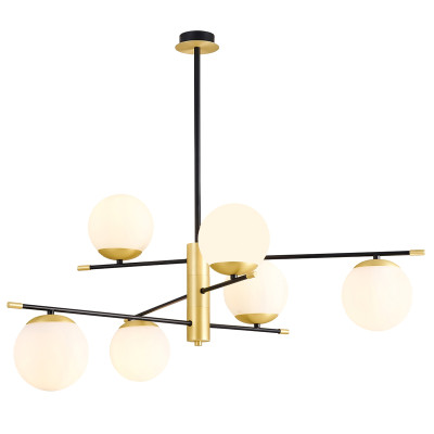 Люстра Черная с Золотом Spike Balls Hanging 6 Lamp