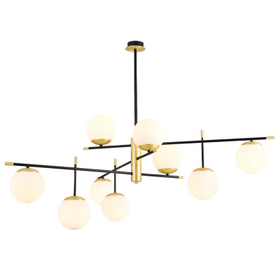 Люстра Черная с Золотом Spike Balls Hanging 9 Lamp