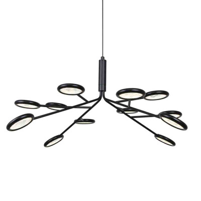 Люстра черного цвета с 12-ю круглыми плафонами Bendik Lighting