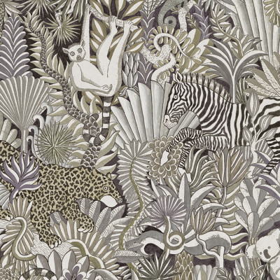 Ткань Jungle Animaux Camoufles Бежевый Велюр N 1147