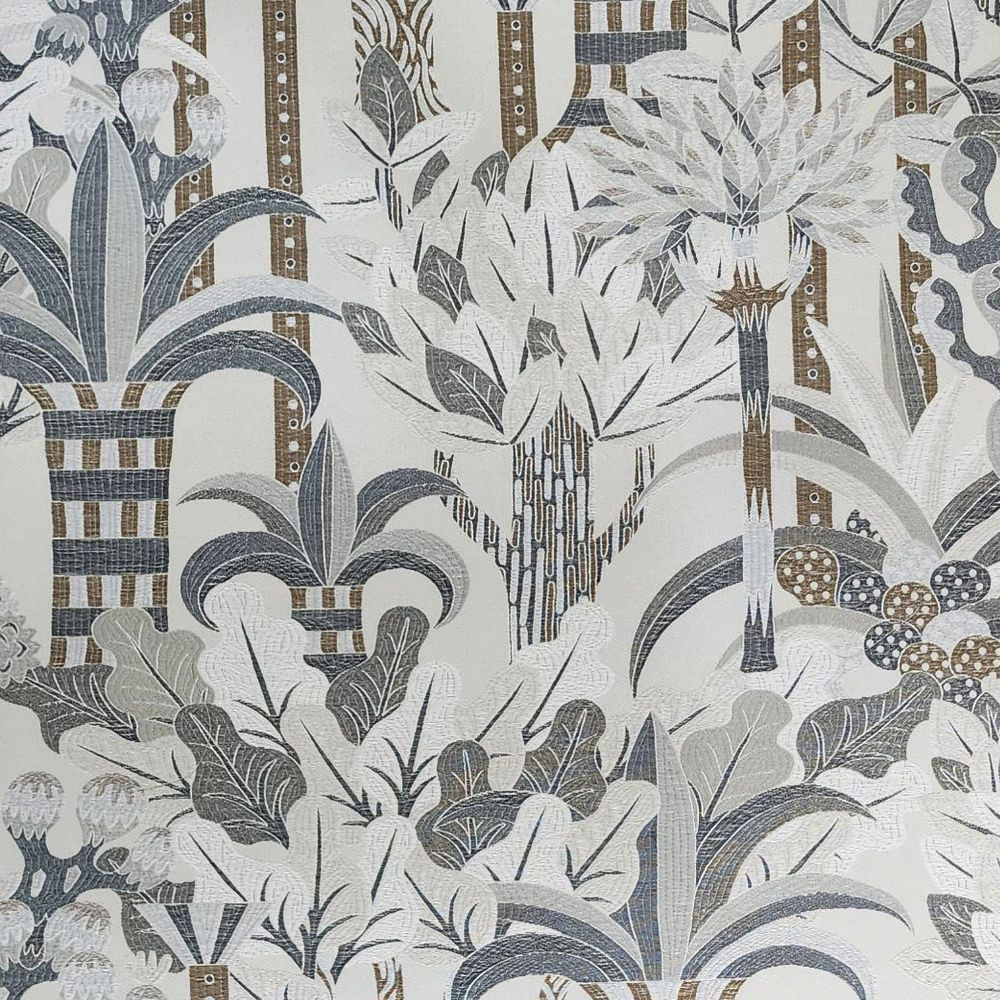 Мебельная ткань Жаккард серо-бежевый принт 145 см T3-120