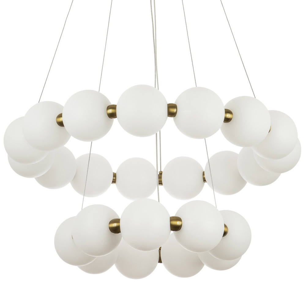 Многоярусная кольцевая люстра с плафонами шары Rings Suspension Light Chandelier
