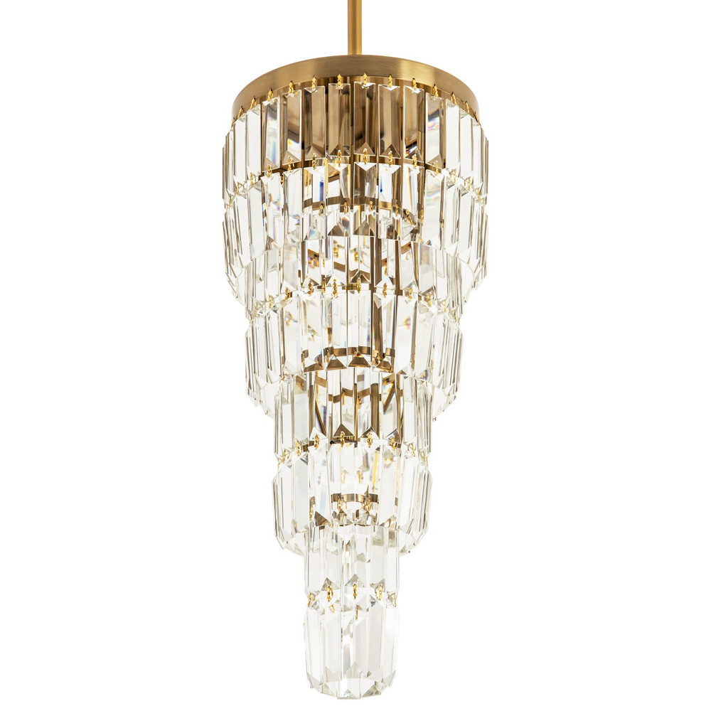 Многоярусная люстра с прямоугольными хрустальными подвесками Allard Crystal Chandelier