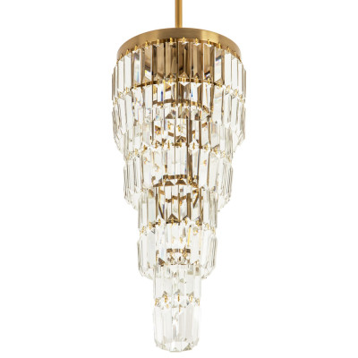 Многоярусная люстра с прямоугольными хрустальными подвесками Allard Crystal Chandelier