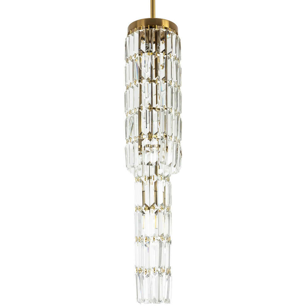 Многоярусная люстра с прямоугольными хрустальными подвесками Allard Crystal Chandelier 3