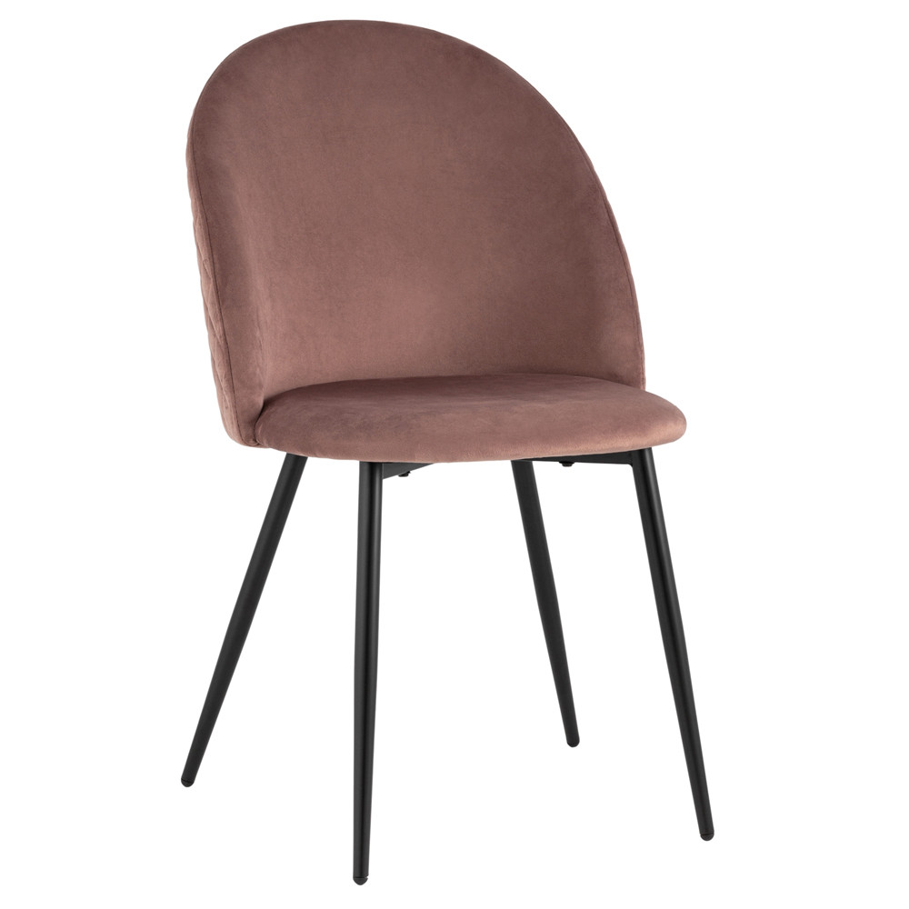 Мягкий стул в велюре пыльно-розового цвета Miruna Chair