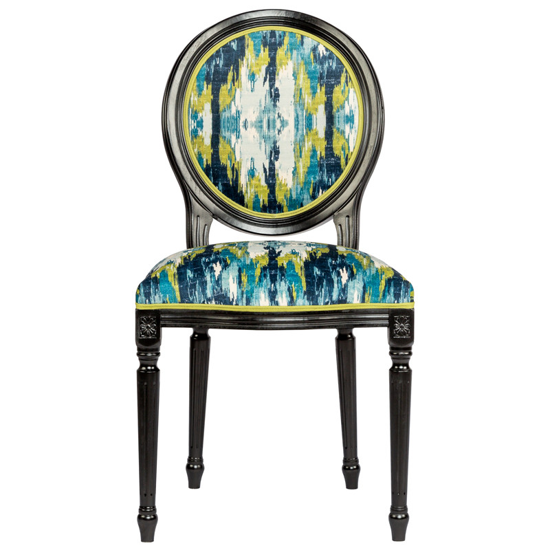 Мягкий стул с сине-зеленым узором Ikat Pattern