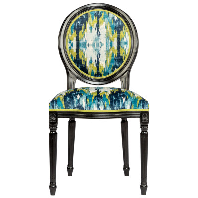 Мягкий стул с сине-зеленым узором Ikat Pattern
