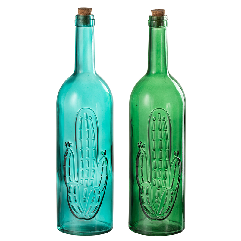 Набор декоративных бутылок Blue Green Cactus