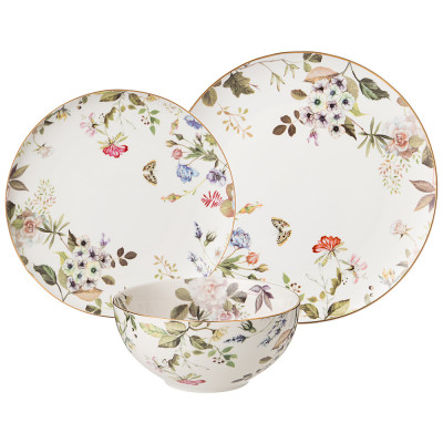 Набор посуды обеденный на 4 персоны 12 предметов Garden Whisper Porcelain Set