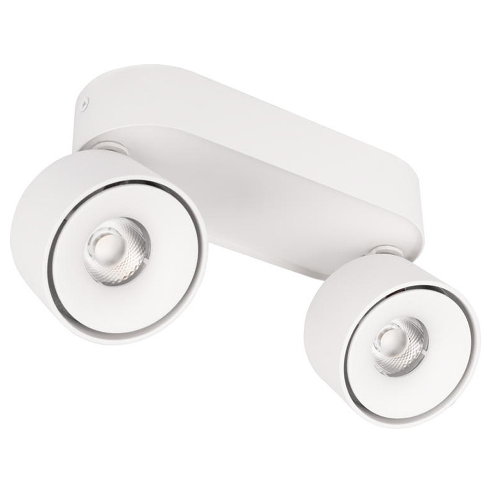 Накладной спот светодиодный металлический на овальном основании с двумя поворотными плафонами цилиндрической формы Dynamic Edge