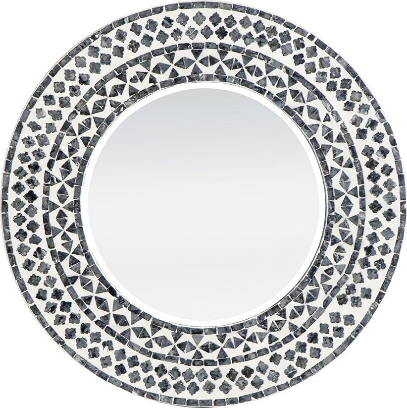 Настенное зеркало Black and white mosaic