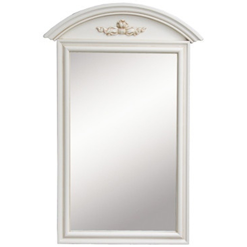 Настенное зеркало в деревянной раме Guirlande de Roses White Ivory Wall Mirror