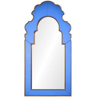 Настенное зеркало в синей зеркальной раме Filibert Mirror