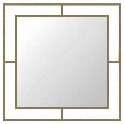 Настенное зеркало квадратной формы в металлической раме золотого цвета CORNER MIRROR GOLD