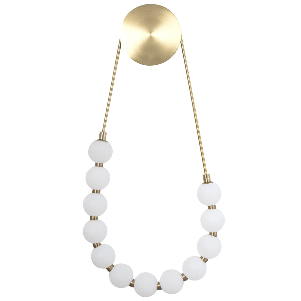 Настенный светильник с плафонами в виде шаров из акрила Pearls Suspension Brass Wall Lamp