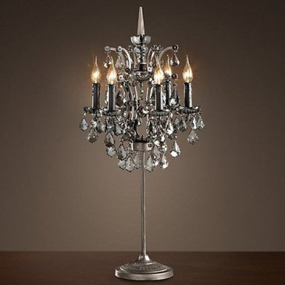 Настольная лампа 19TH C. ROCOCO IRON & Smok CRYSTAL Table Lamp