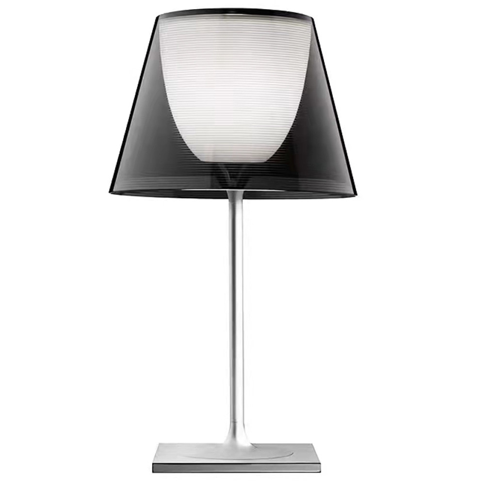 Настольная лампа c хромированным основанием и серым абажуром Pendulum