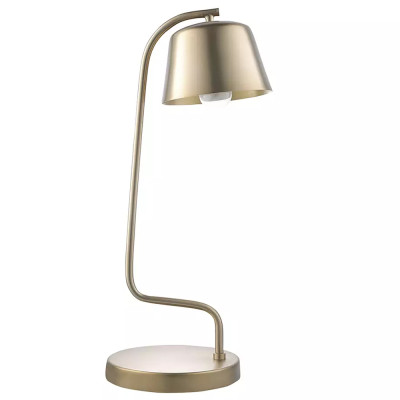 Настольная лампа золотистая на изогнутом основании Golden Lamp on Curved Base
