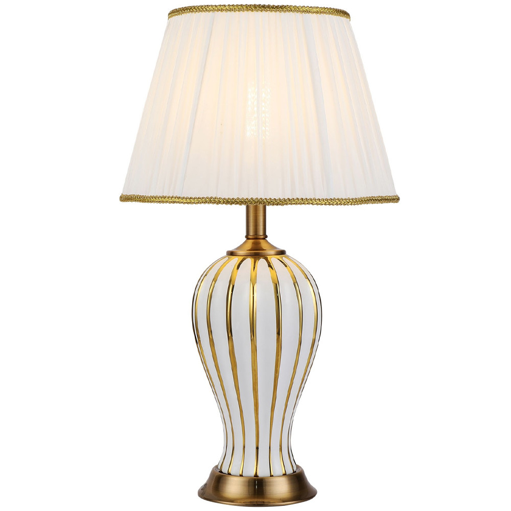 Настольная лампа с абажуром Celestina White Gold Lampshade Table Lamp