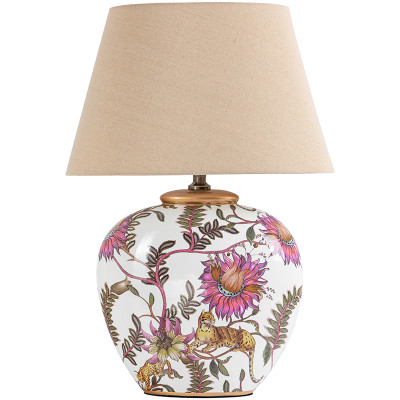 Настольная лампа с абажуром Leopard Flowers Lampshade