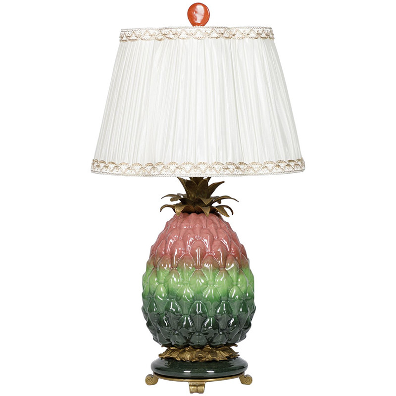 Настольная лампа с абажуром Pineapple Pink Green Table Lamp