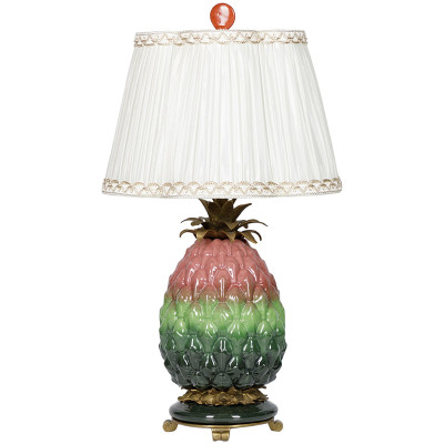 Настольная лампа с абажуром Pineapple Pink Green Table Lamp