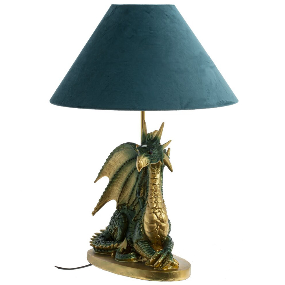 Настольная лампа с абажуром Дракон Green Dragon Синий абажур