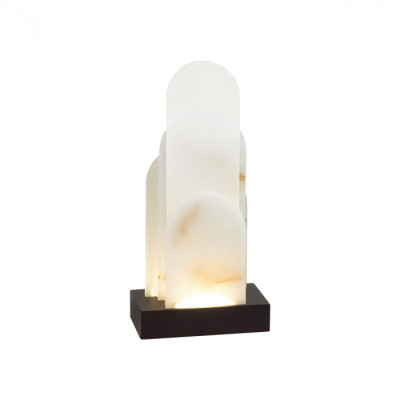 Настольная лампа с белыми вертикальными элементами Alabaster Totem