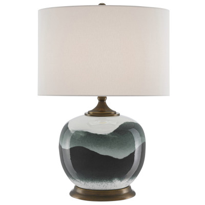 Настольная лампа с волнистым принтом Green Wavy Lamp