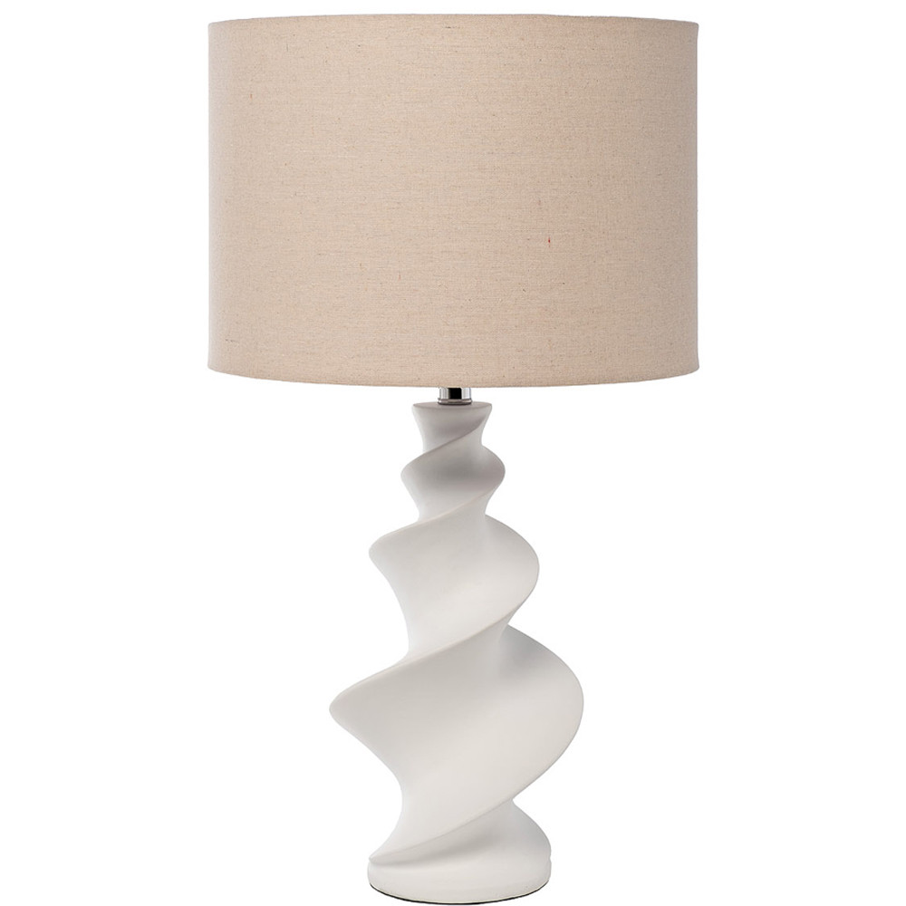 Настольная лампа с кремовым абажуром на спиралевидном основании Spun