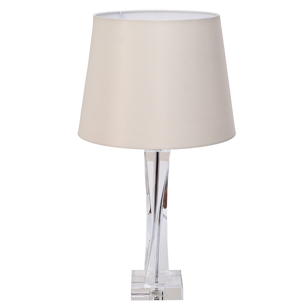Настольная лампа с кремовым абажуром на стеклянном основании Origin