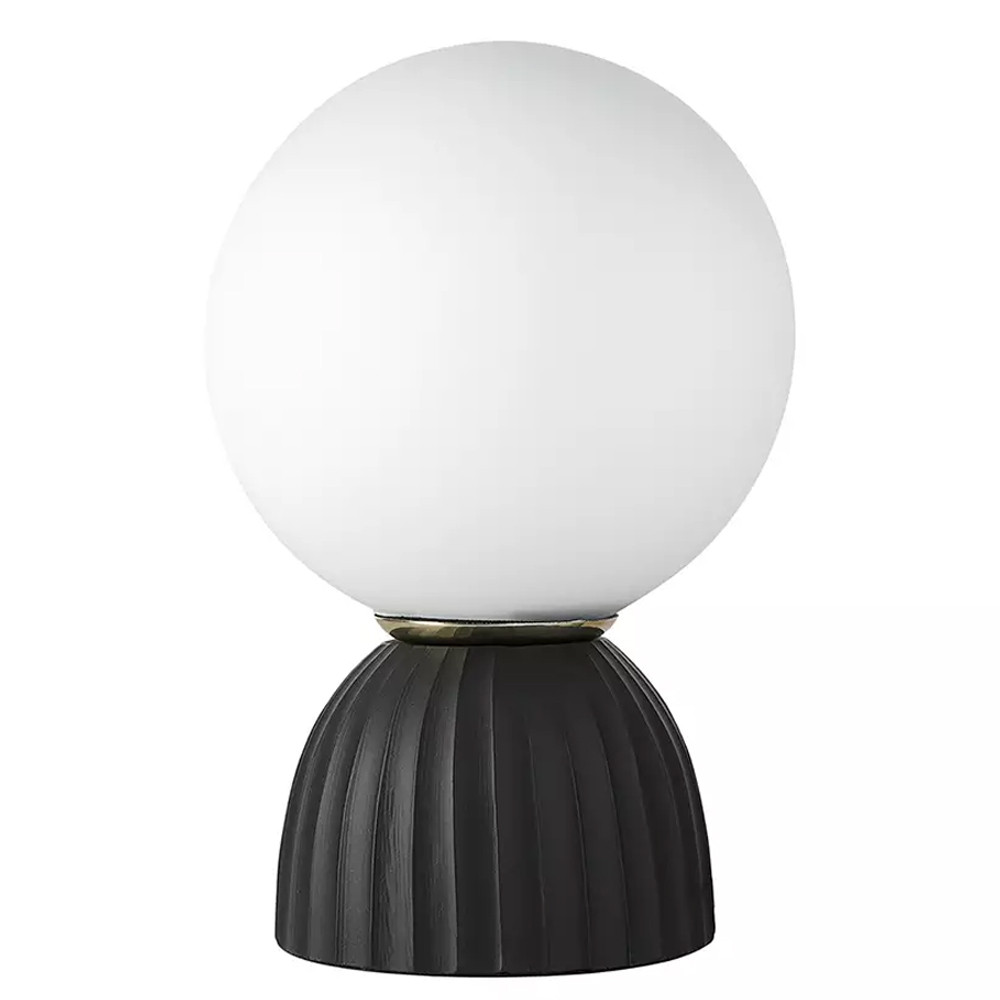 Настольная лампа с фактурным основанием и белым матовым плафоном в форме шара  Modern Textured Table Lamp