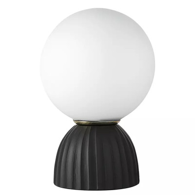 Настольная лампа с фактурным основанием и белым матовым плафоном в форме шара  Modern Textured Table Lamp