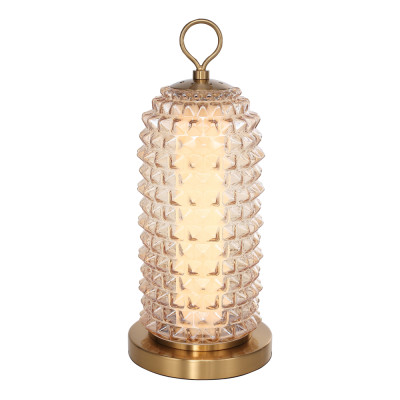 Настольная лампа с факутрным стеклянным плафоном Sonora