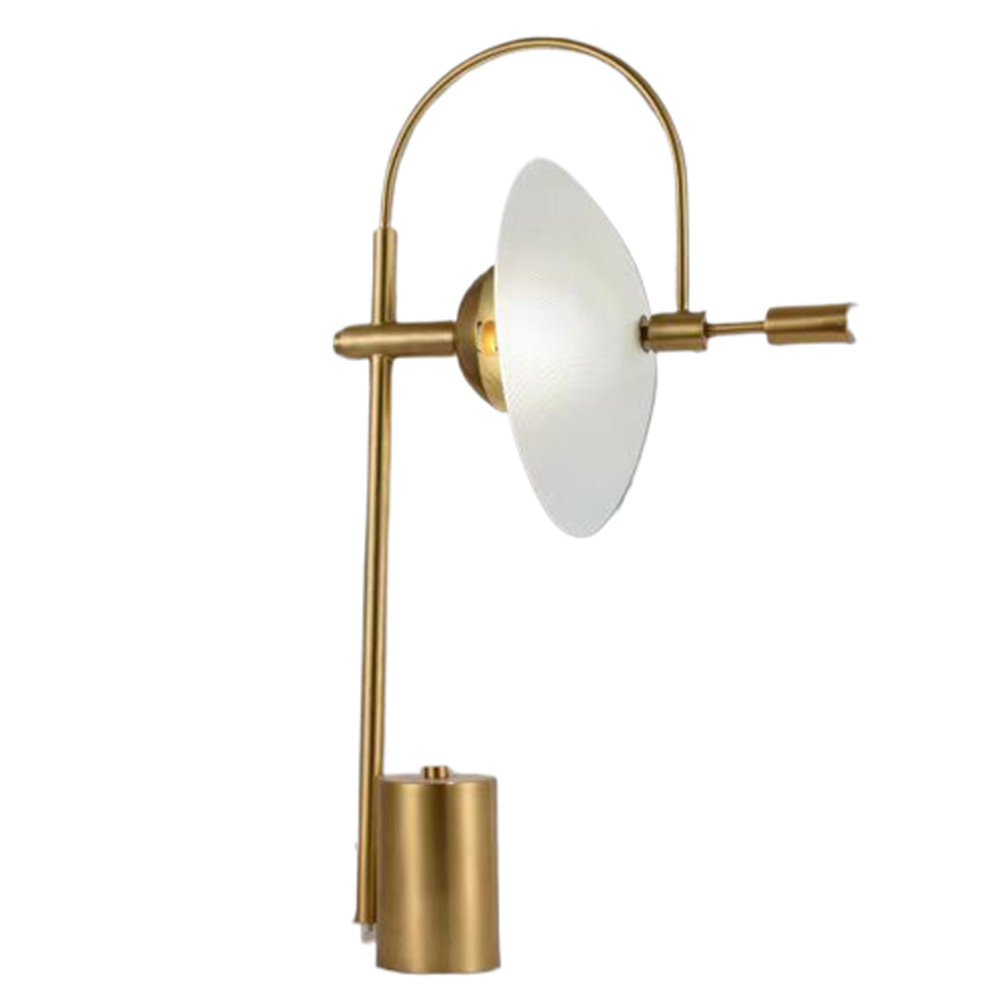 Настольная лампа светодиодная золотая с стеклянным плафоном Cozy Light