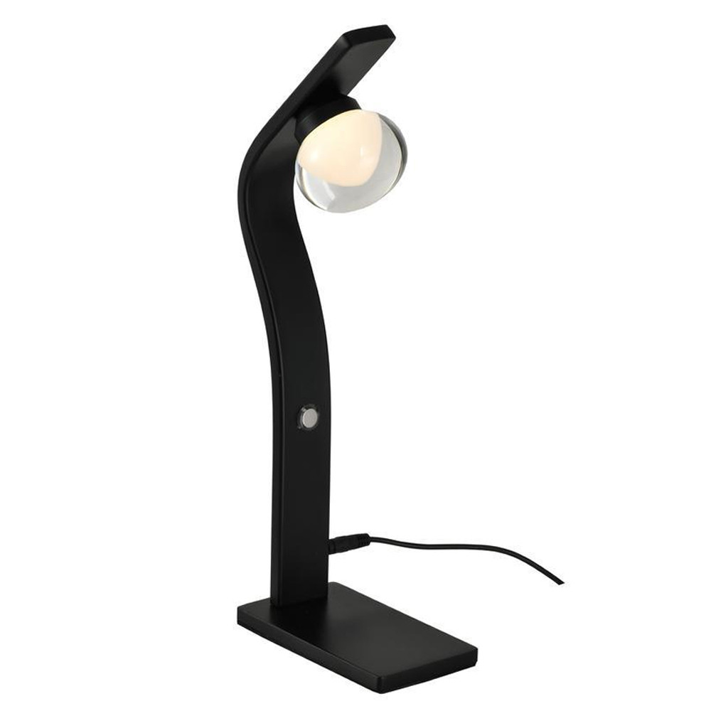 Настольная лампа светодиодная с черным изогнутым каркасом Illusion of Light