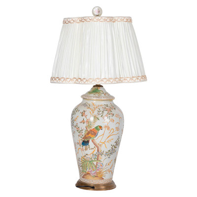 Настольная лампа фарфоровый с принтом попугай Parrot