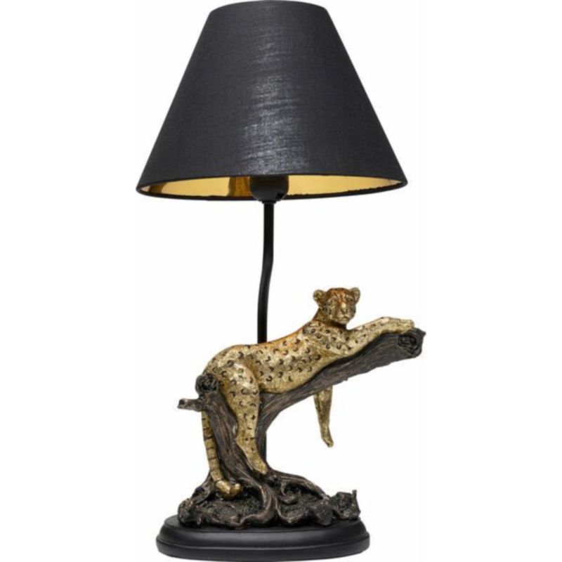 Настольная лампа черная Calm leopard