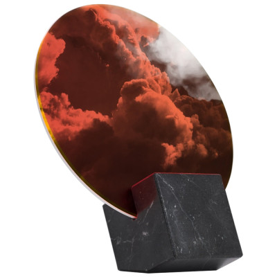 Настольное дизайнерское зеркало Poltronova Vanitas Nero Marquina Mirror and Photo Holder