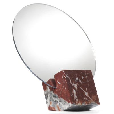 Настольное дизайнерское зеркало Poltronova Vanitas Rosso Franci Mirror and Photo Holder
