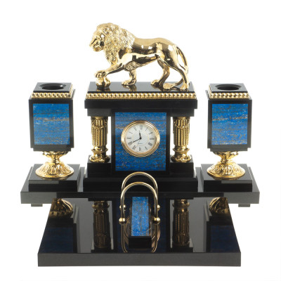 Настольный письменный набор из лазурита с декором в виде льва Golden Lion